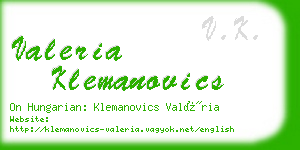 valeria klemanovics business card